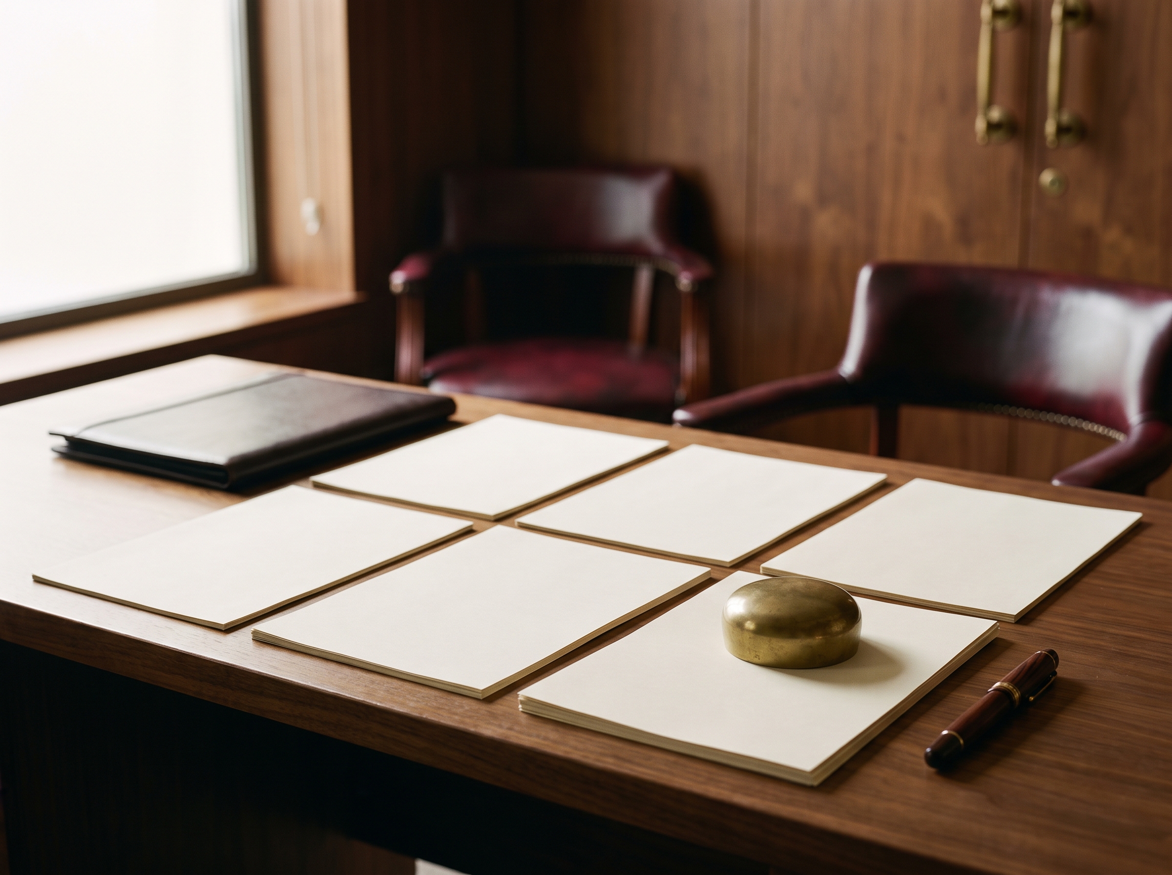 A private GP practice's fee schedule, membership plans and policy documents organised on a warm wooden desk.